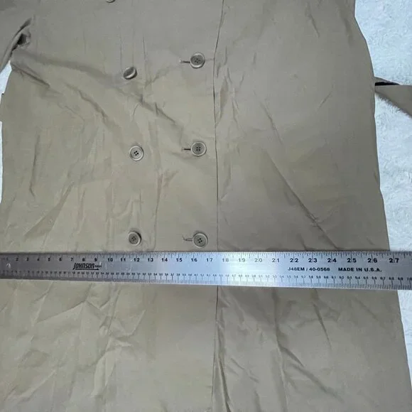 The Man's Shop Harrods Womens 42R Beige Double-Breasted Belted Trench Coat New